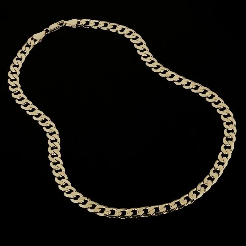 9mm Gold Cuban Curb Chain Necklace 20 Inch