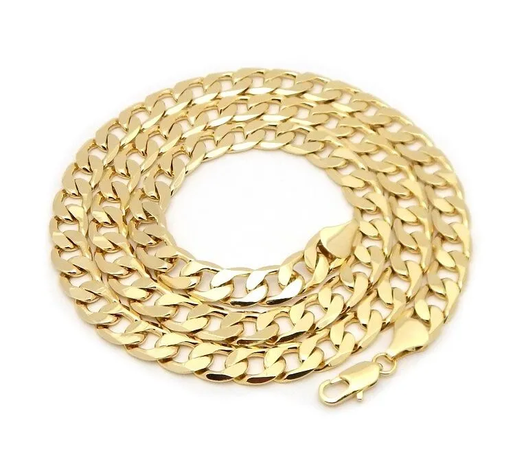 9mm Gold Cuban Curb Chain Necklace 20 Inch