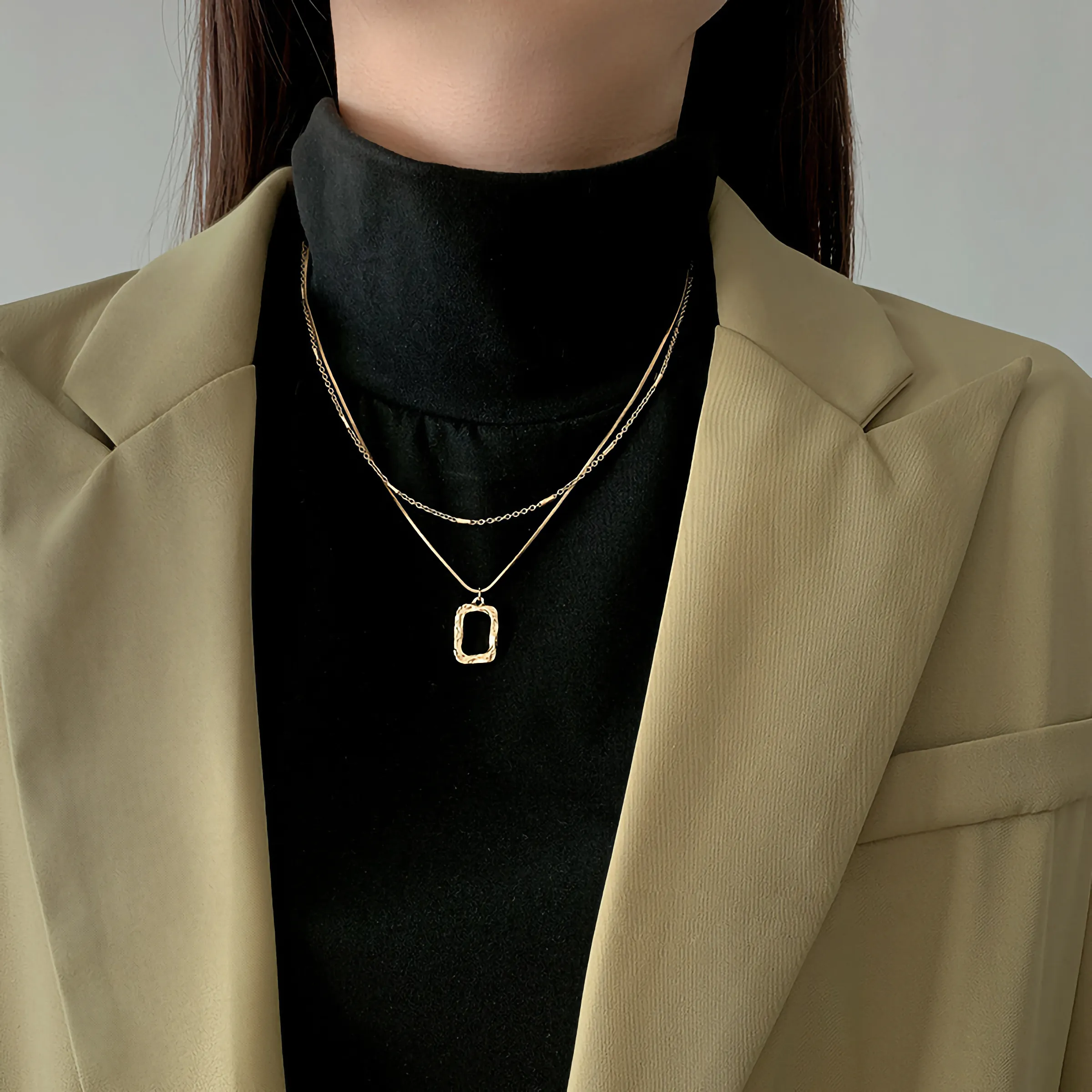 Abigail layered chain pendant