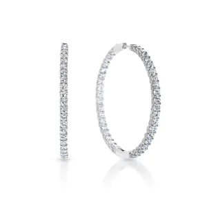 Anya 15 Carat Round Cut Diamond Hoops Earrings in 14k White Gold