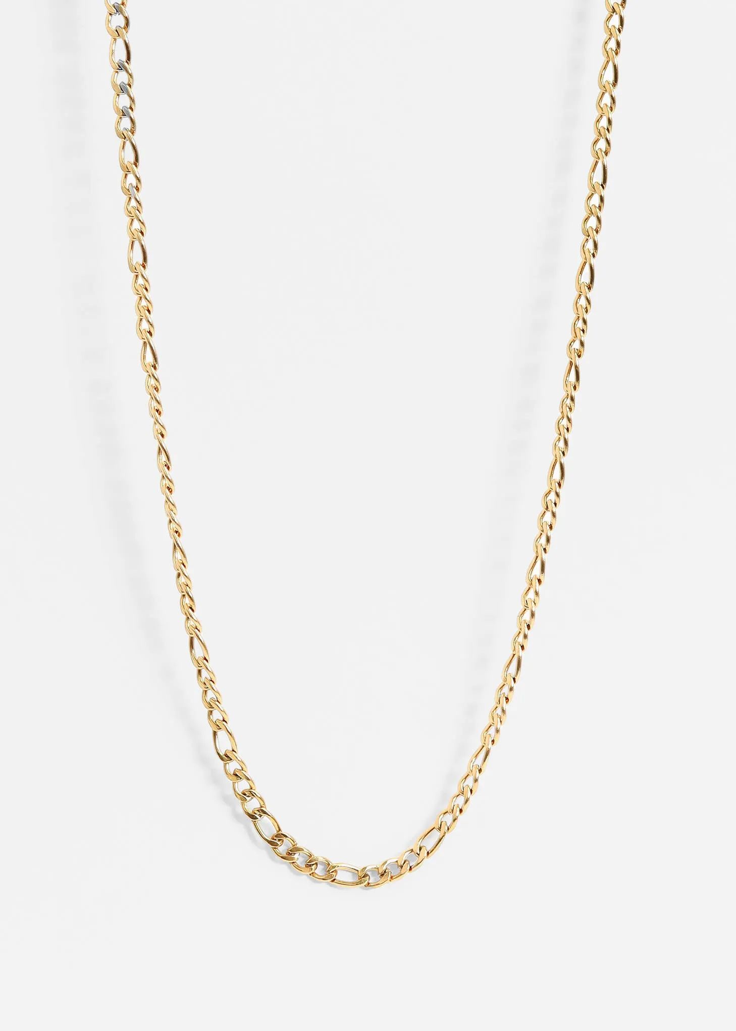 Avery Gold Stainless Steel Figaro Chain Necklace