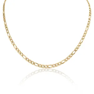 Avery Gold Stainless Steel Figaro Chain Necklace