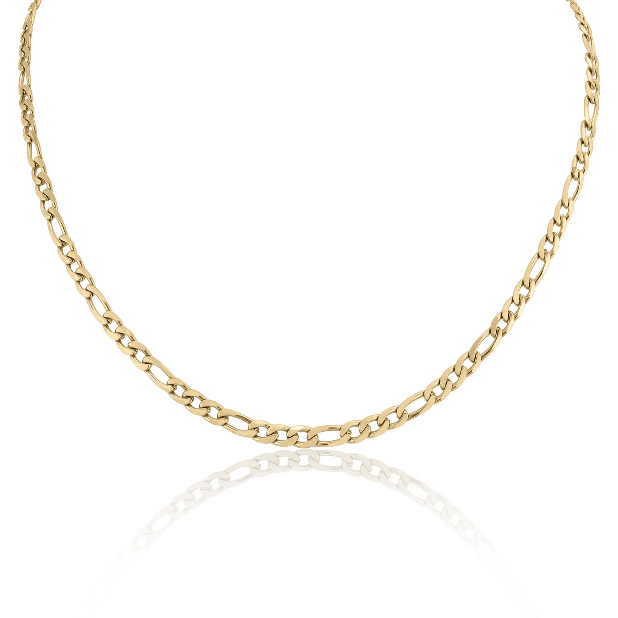 Avery Gold Stainless Steel Figaro Chain Necklace