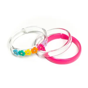 Bangle Set | Bright Colors Flowers   Crystal Bangles | Lilies and Roses NY