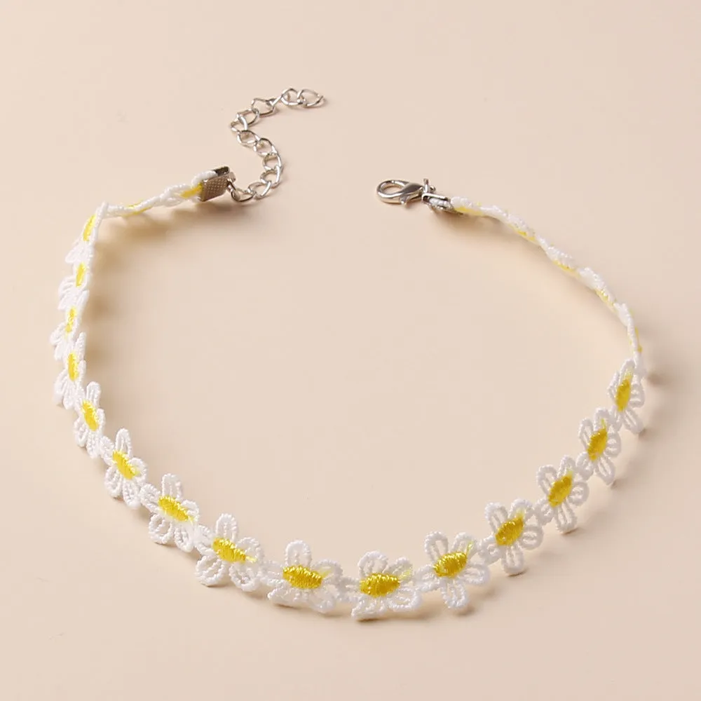 Beautiful Flowers Simple Clavicle Chain