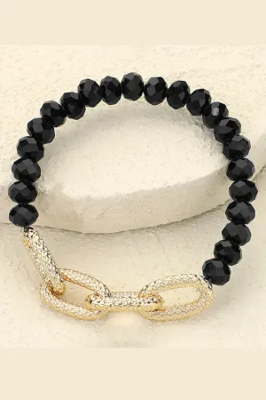 Black Chain Linked Textured Bracelet