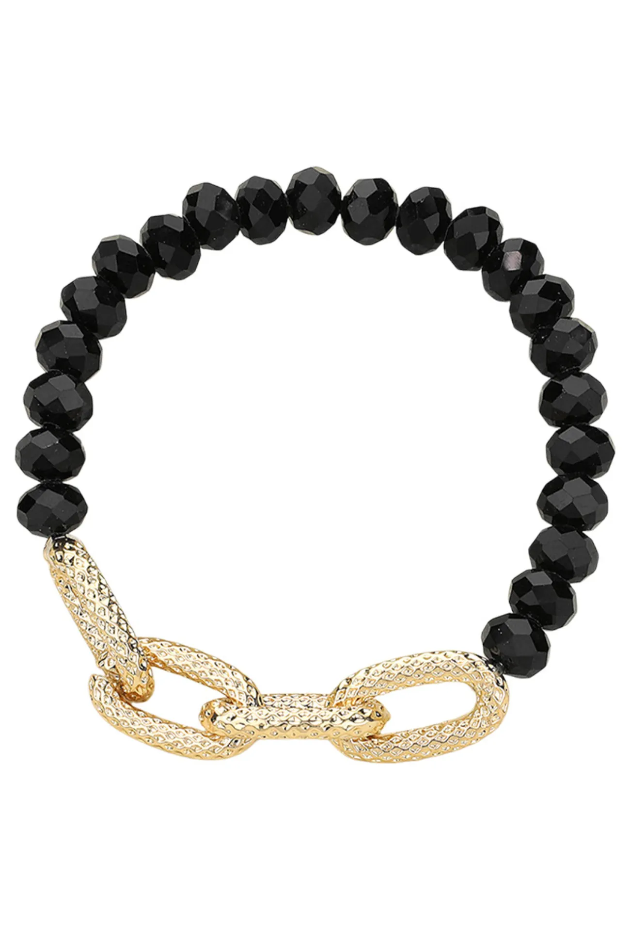 Black Chain Linked Textured Bracelet