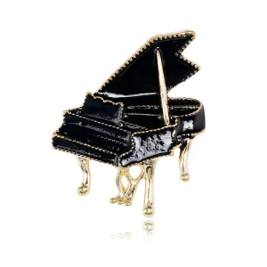 Black Enamel Piano Brooches