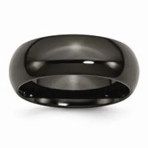 Black Titanium 8mm Polished Wedding Band Ring