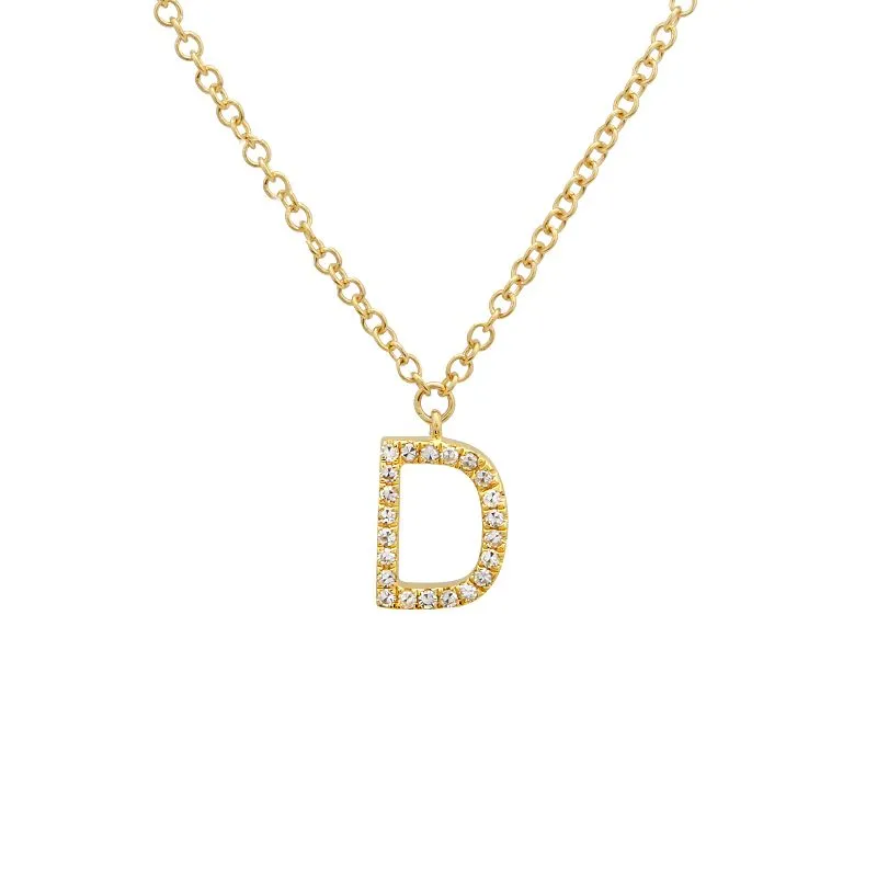 BOLD  LETTER  DIAMOND INITIAL NECKLACE