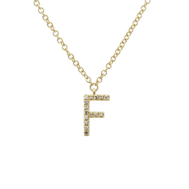 BOLD  LETTER  DIAMOND INITIAL NECKLACE