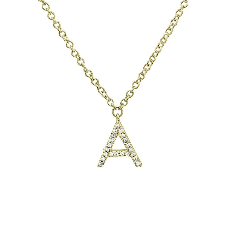 BOLD  LETTER  DIAMOND INITIAL NECKLACE