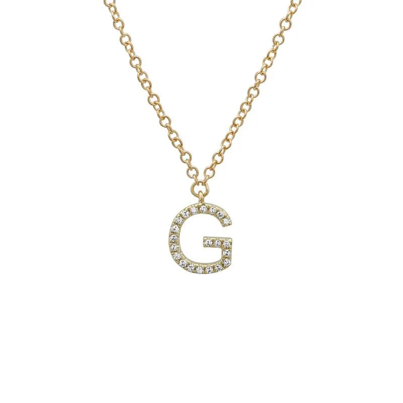 BOLD  LETTER  DIAMOND INITIAL NECKLACE