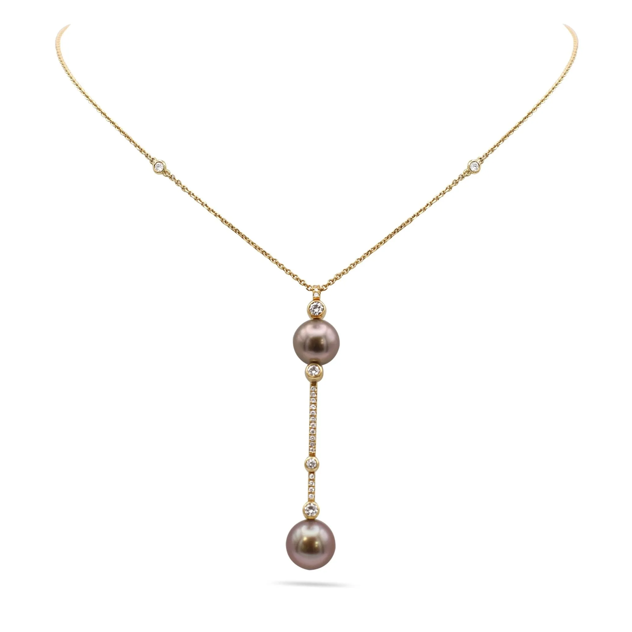 Boodles Pearl & Diamond Necklace - 18ct Yellow Gold