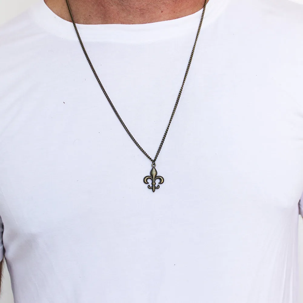 Bronze Fleur De Lis Necklace