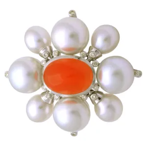 Brooch-Cornelian, South Sea Pearl and Diamond