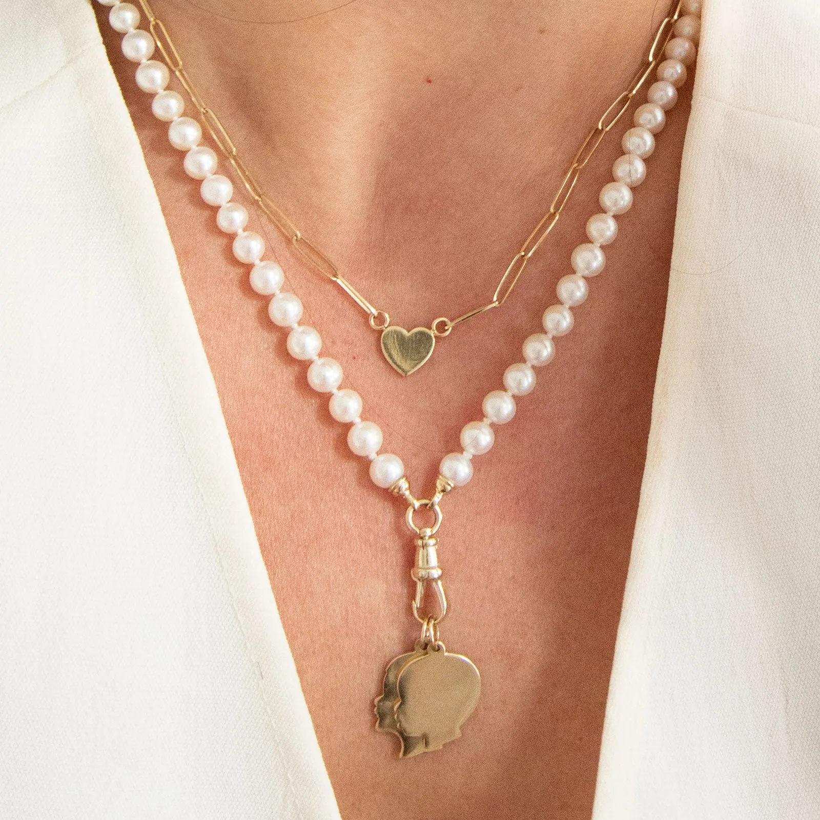 Build Your Own 14K Gold Pearl Charm Necklace