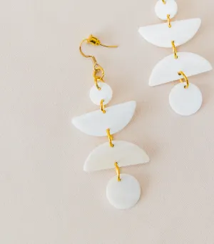 Bulan (Moon) Phase Earrings in Mother of Pearl