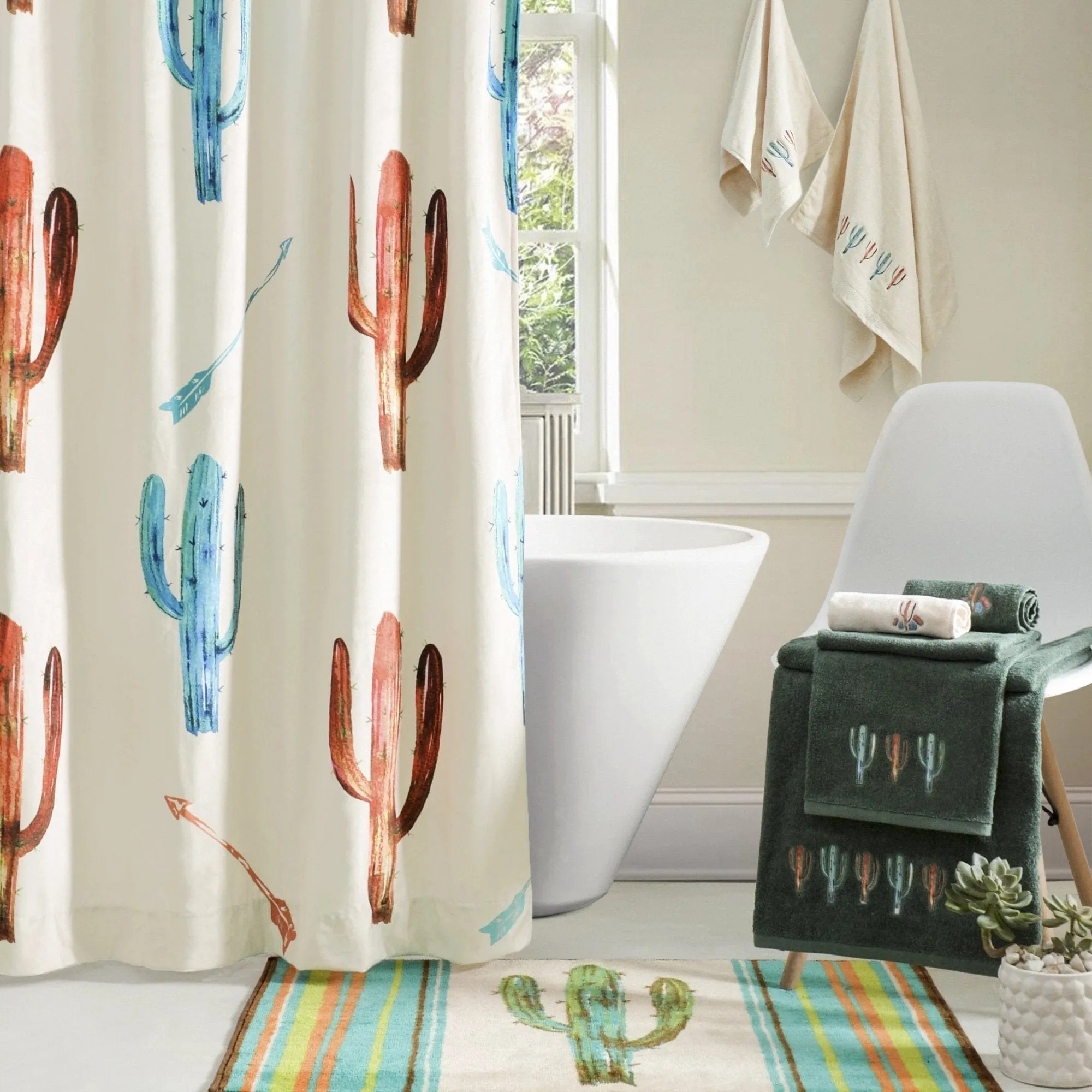 Cactus & Arrow Shower Curtain