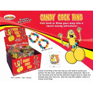 Candy Cock Ring 50 Pc Display