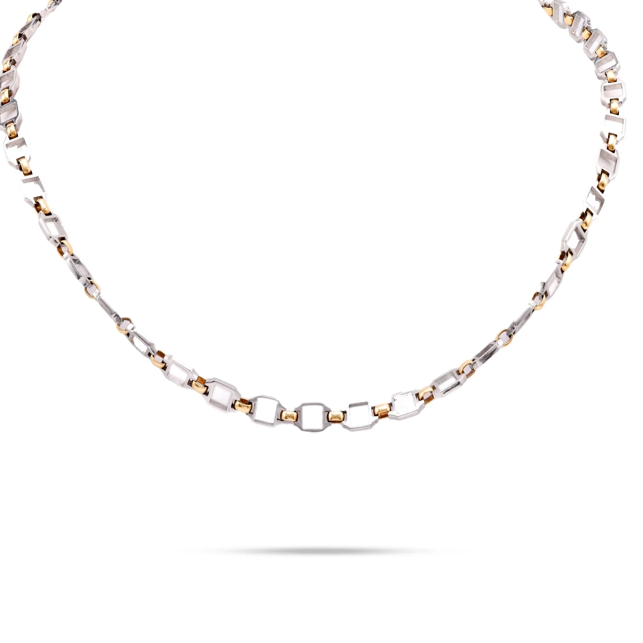 Cartier 18K Yellow Gold and Steel Chain Necklace