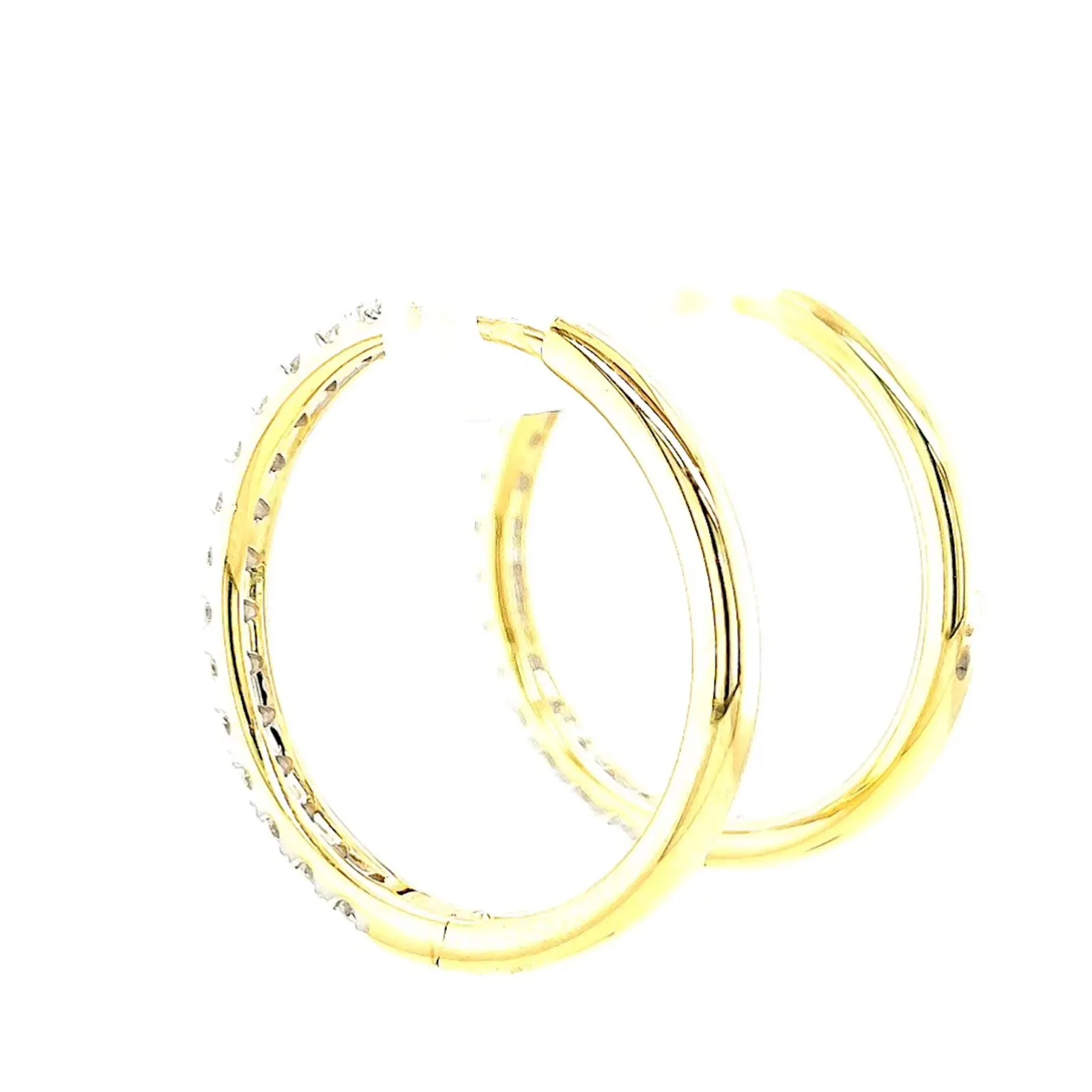 Celebration 9ct Yellow Gold Round Brilliant Cut 1 Carat tw of Lab Grown Diamonds Hoop Earrings