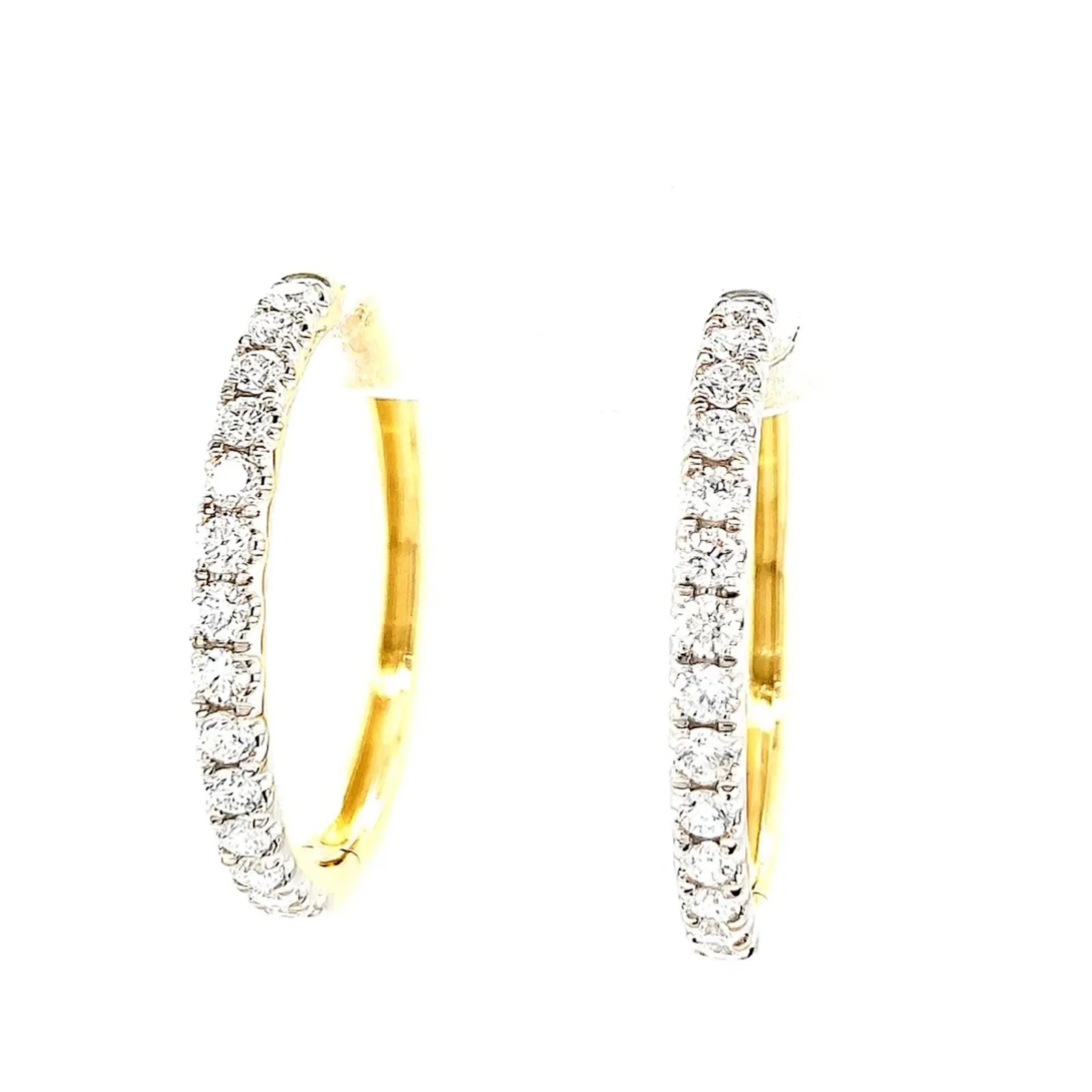 Celebration 9ct Yellow Gold Round Brilliant Cut 1 Carat tw of Lab Grown Diamonds Hoop Earrings