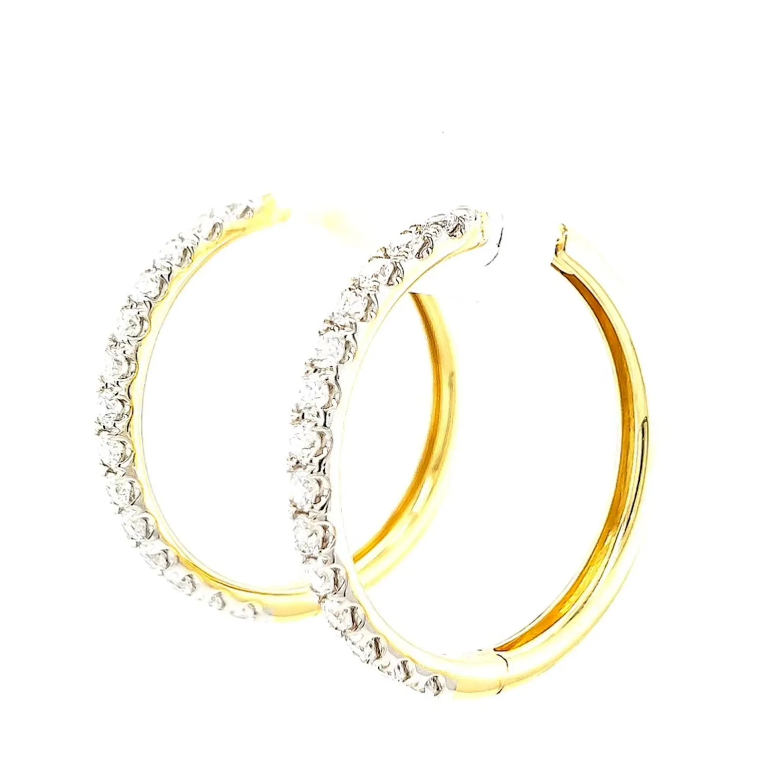 Celebration 9ct Yellow Gold Round Brilliant Cut 1 Carat tw of Lab Grown Diamonds Hoop Earrings