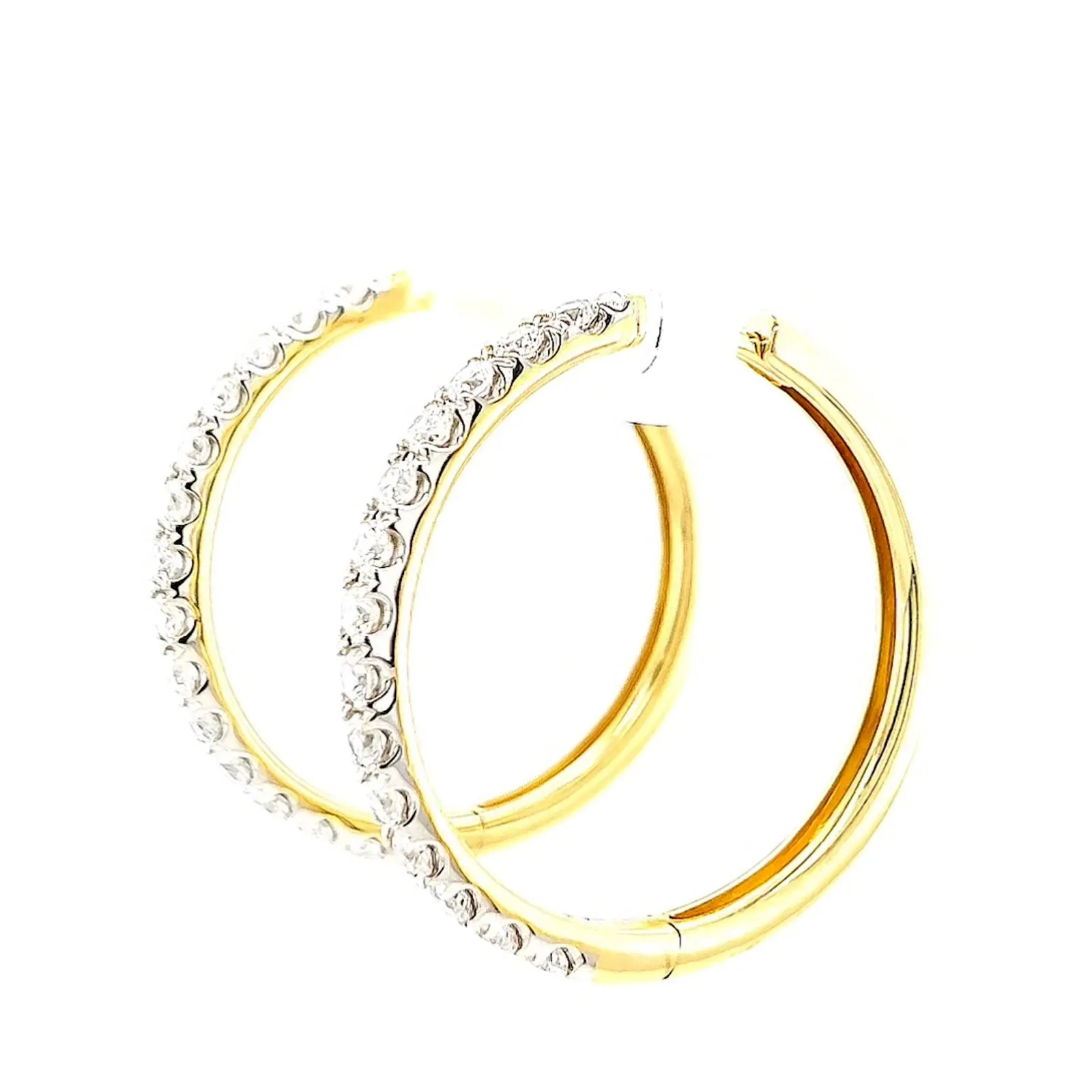 Celebration 9ct Yellow Gold Round Brilliant Cut 1 Carat tw of Lab Grown Diamonds Hoop Earrings