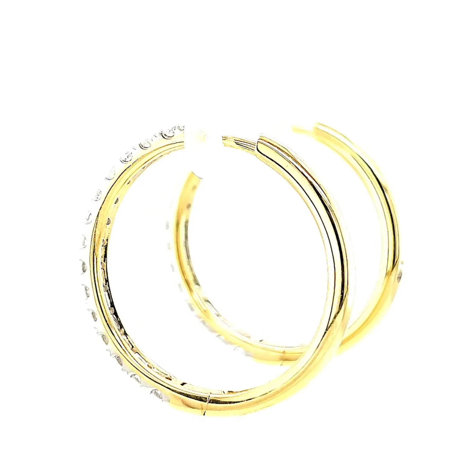 Celebration 9ct Yellow Gold Round Brilliant Cut 1 Carat tw of Lab Grown Diamonds Hoop Earrings