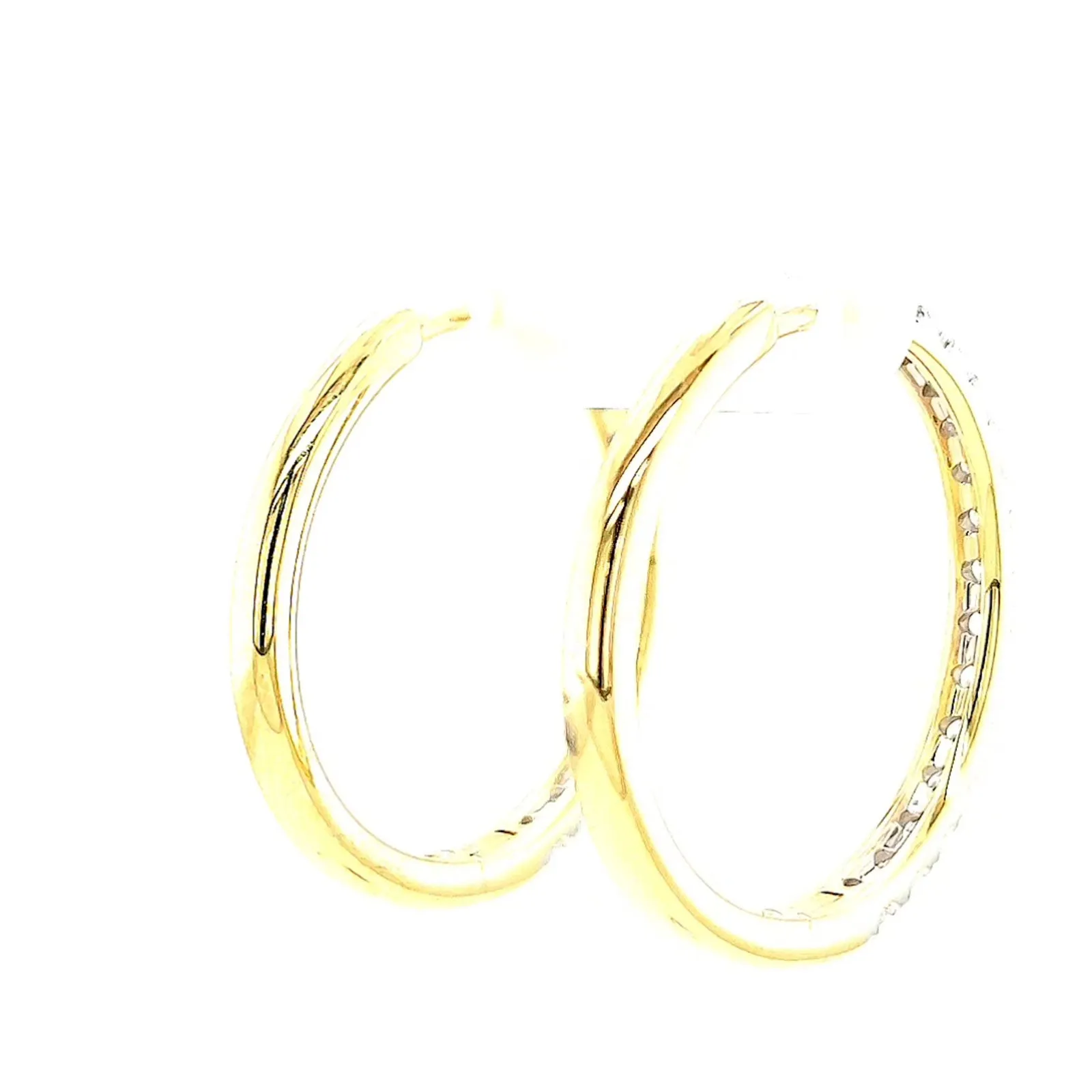 Celebration 9ct Yellow Gold Round Brilliant Cut 1 Carat tw of Lab Grown Diamonds Hoop Earrings