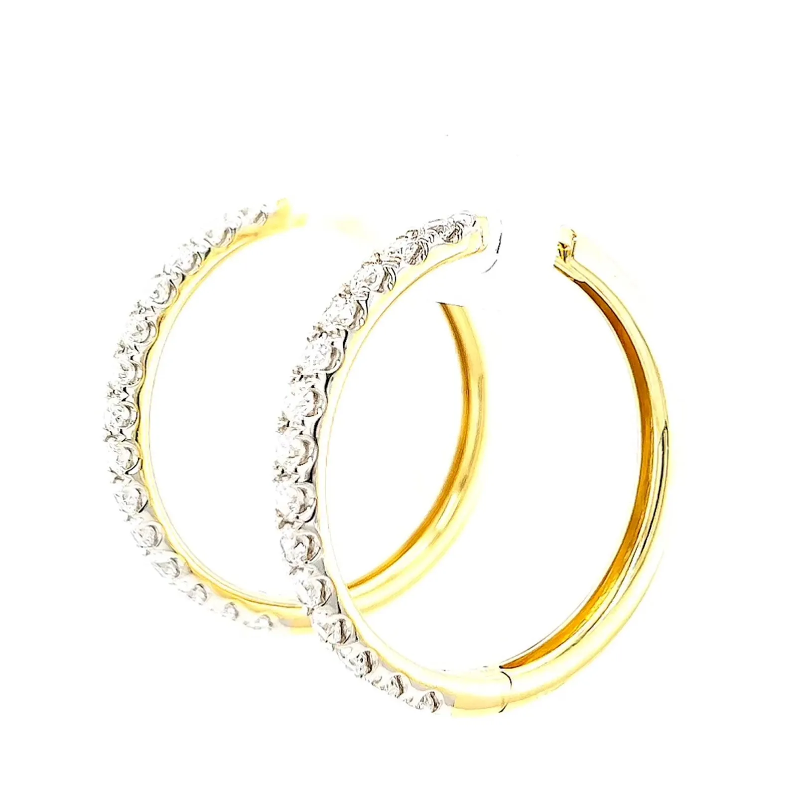 Celebration 9ct Yellow Gold Round Brilliant Cut 1 Carat tw of Lab Grown Diamonds Hoop Earrings