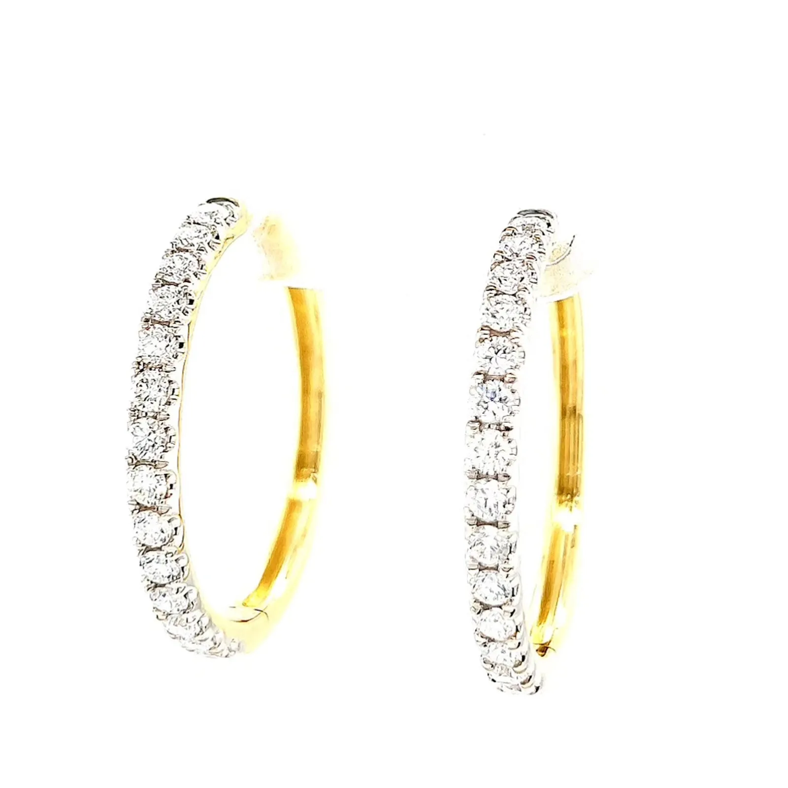 Celebration 9ct Yellow Gold Round Brilliant Cut 1 Carat tw of Lab Grown Diamonds Hoop Earrings