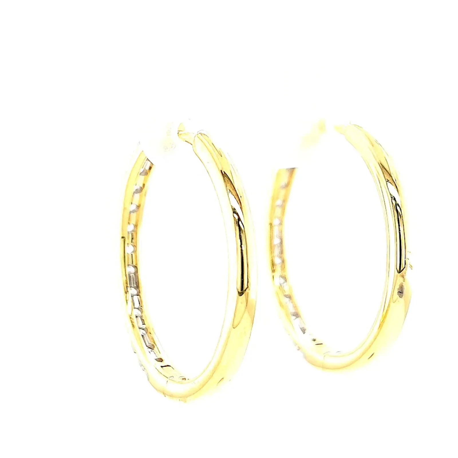 Celebration 9ct Yellow Gold Round Brilliant Cut 1 Carat tw of Lab Grown Diamonds Hoop Earrings