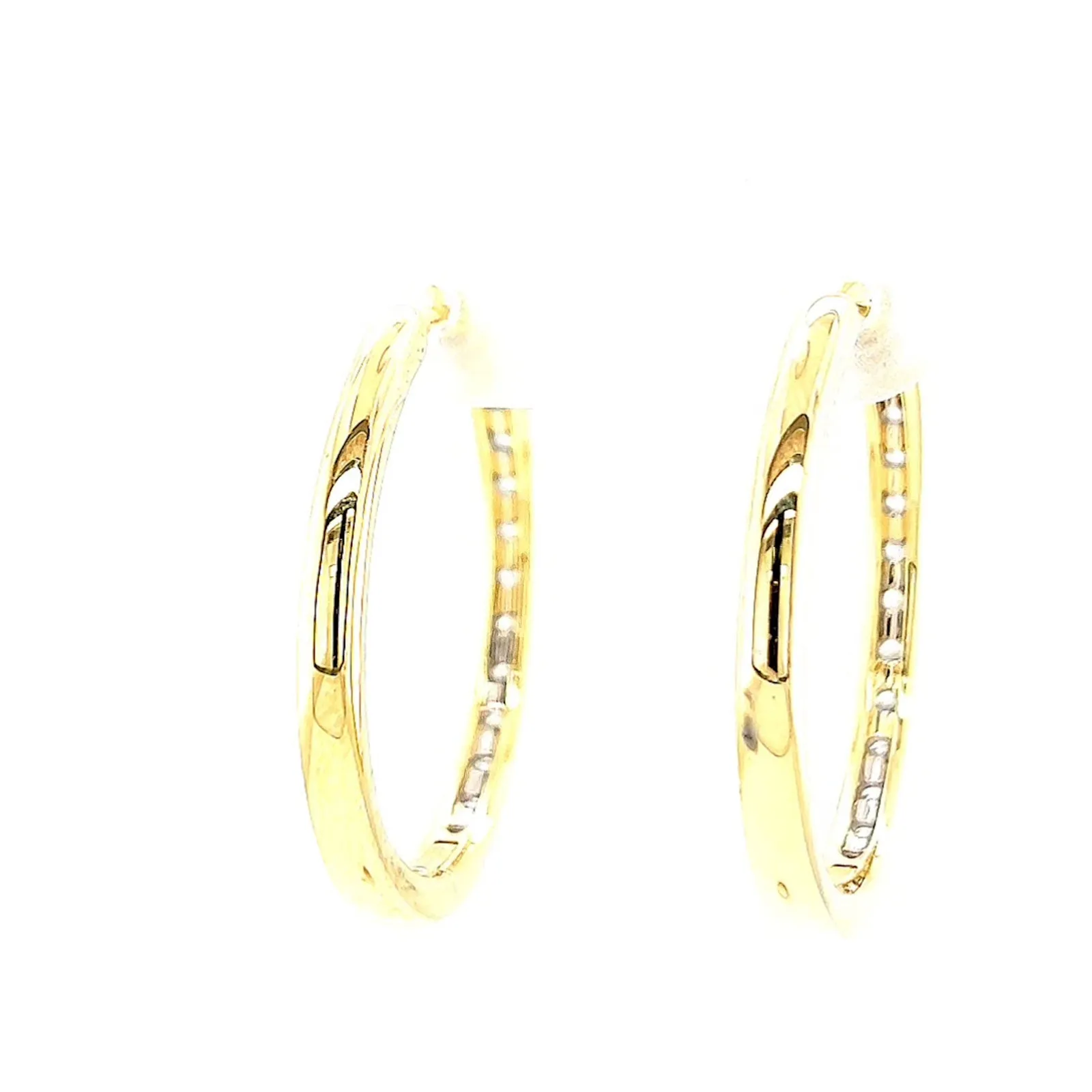 Celebration 9ct Yellow Gold Round Brilliant Cut 1 Carat tw of Lab Grown Diamonds Hoop Earrings