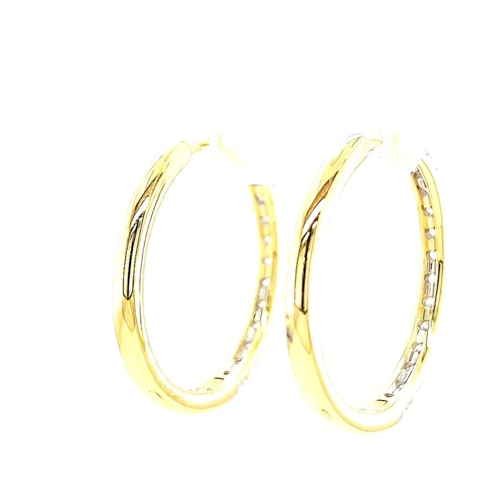 Celebration 9ct Yellow Gold Round Brilliant Cut 1 Carat tw of Lab Grown Diamonds Hoop Earrings