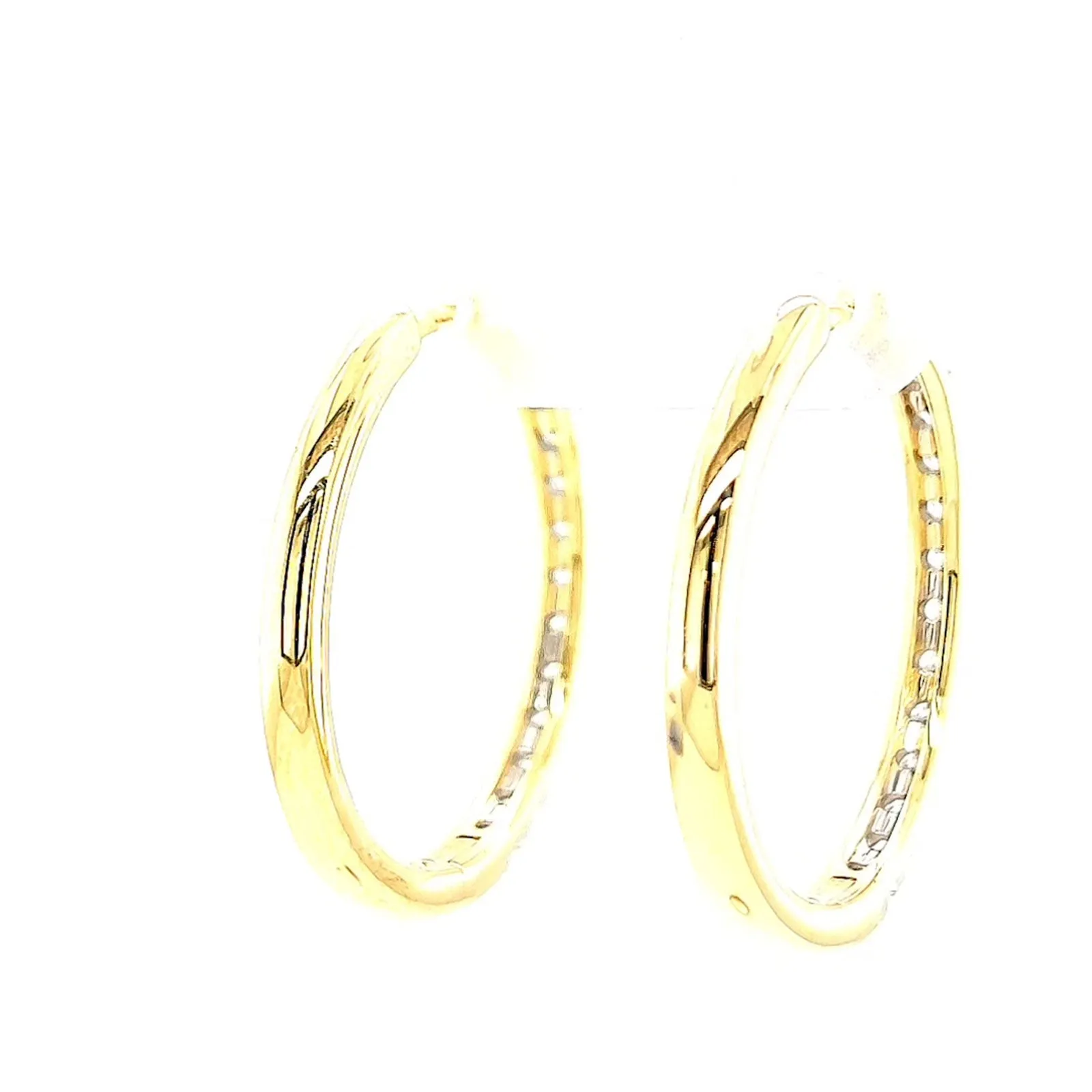 Celebration 9ct Yellow Gold Round Brilliant Cut 1 Carat tw of Lab Grown Diamonds Hoop Earrings