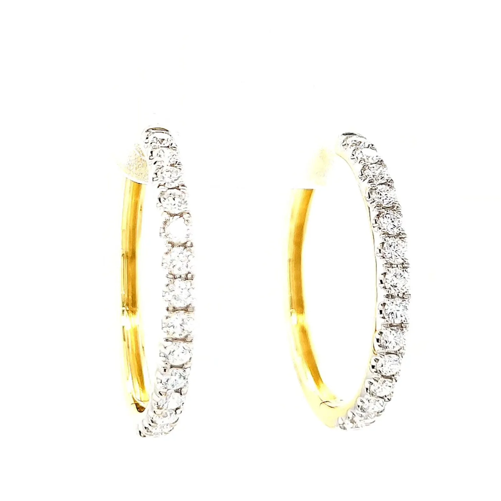 Celebration 9ct Yellow Gold Round Brilliant Cut 1 Carat tw of Lab Grown Diamonds Hoop Earrings