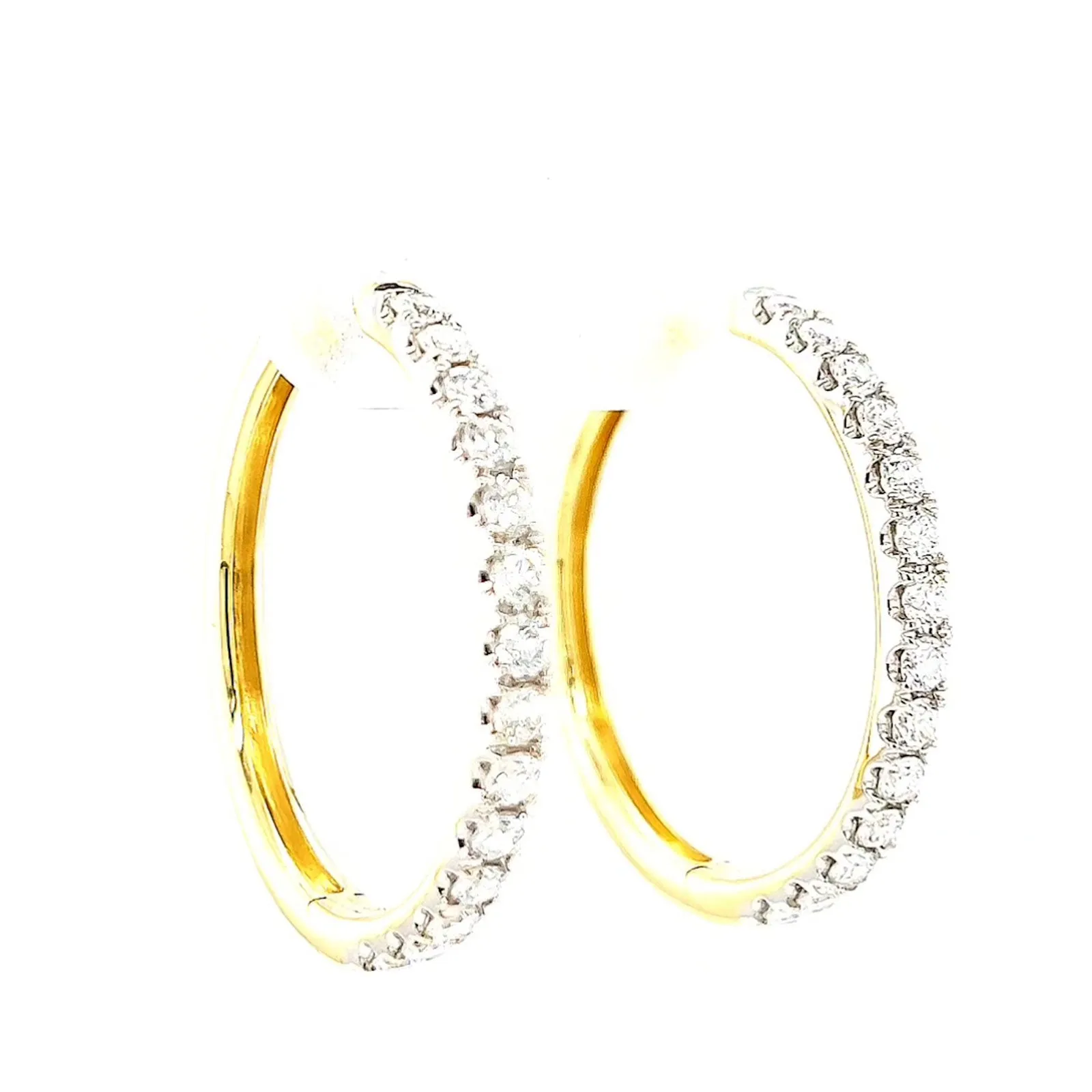 Celebration 9ct Yellow Gold Round Brilliant Cut 1 Carat tw of Lab Grown Diamonds Hoop Earrings