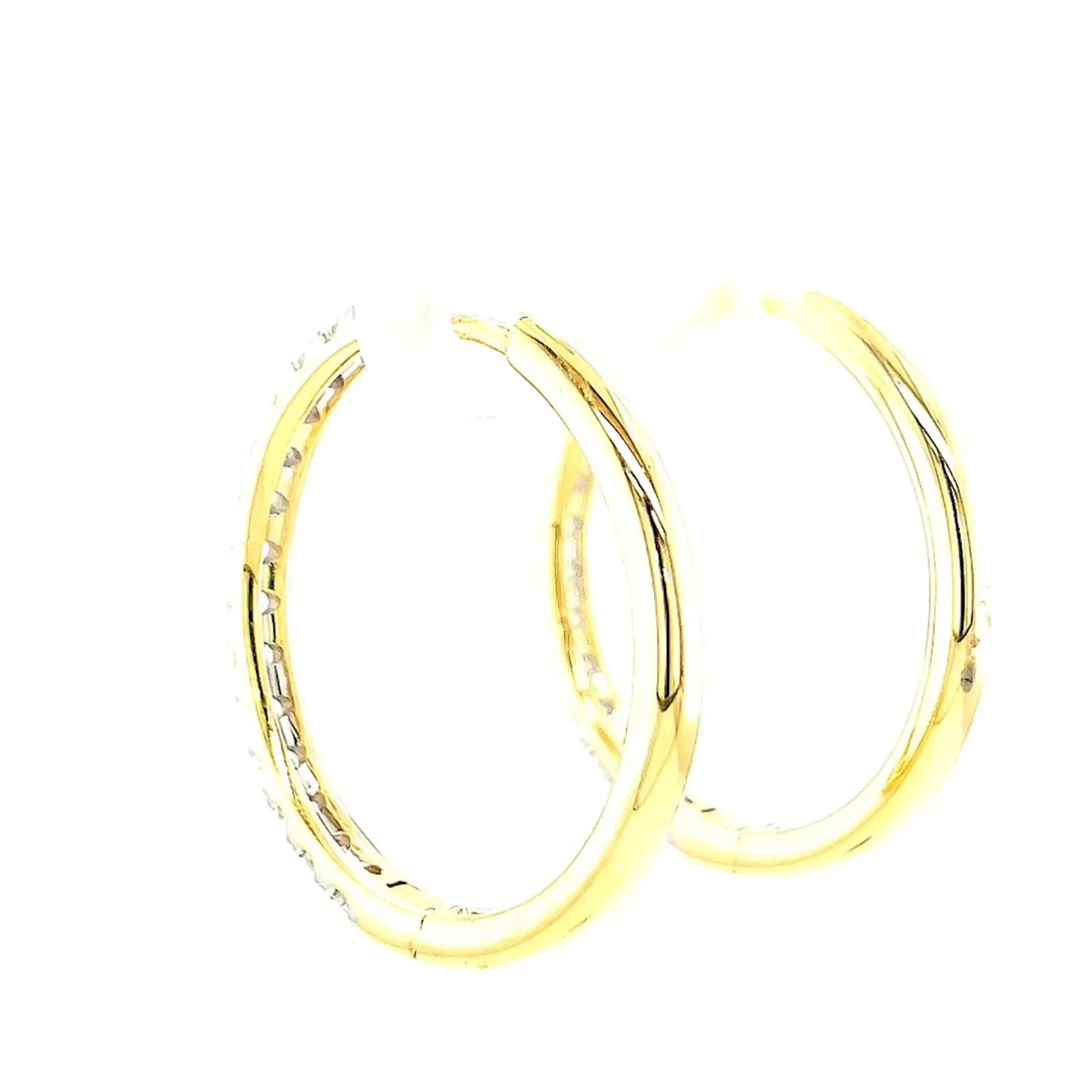 Celebration 9ct Yellow Gold Round Brilliant Cut 1 Carat tw of Lab Grown Diamonds Hoop Earrings