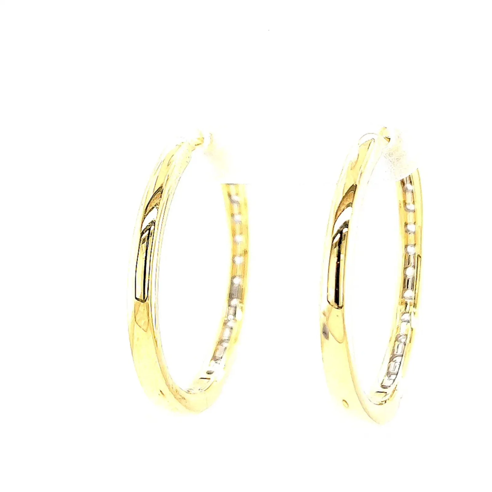 Celebration 9ct Yellow Gold Round Brilliant Cut 1 Carat tw of Lab Grown Diamonds Hoop Earrings