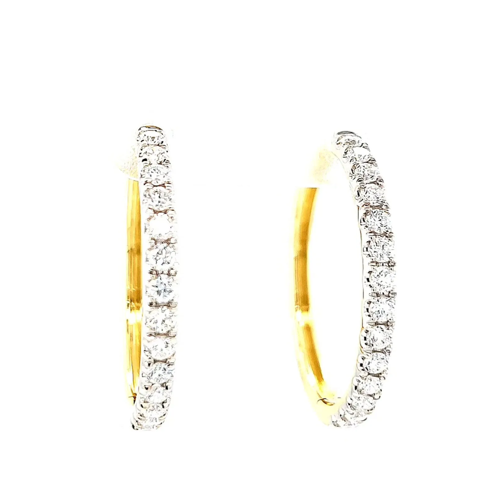 Celebration 9ct Yellow Gold Round Brilliant Cut 1 Carat tw of Lab Grown Diamonds Hoop Earrings