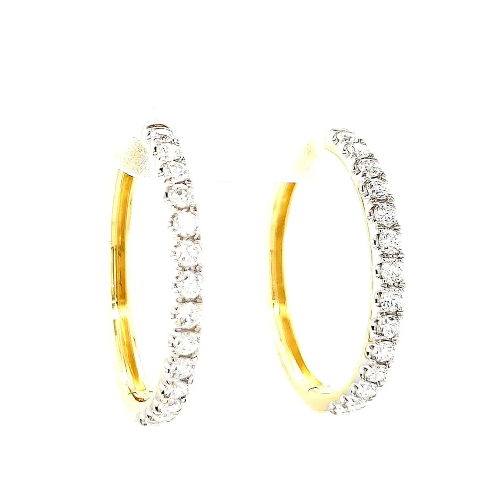 Celebration 9ct Yellow Gold Round Brilliant Cut 1 Carat tw of Lab Grown Diamonds Hoop Earrings