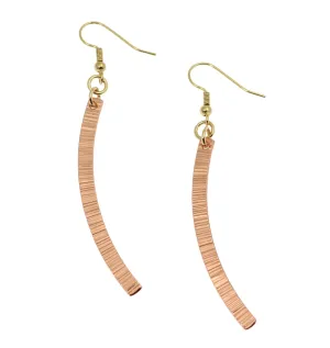 Chased Copper Dangle Drop Earrings