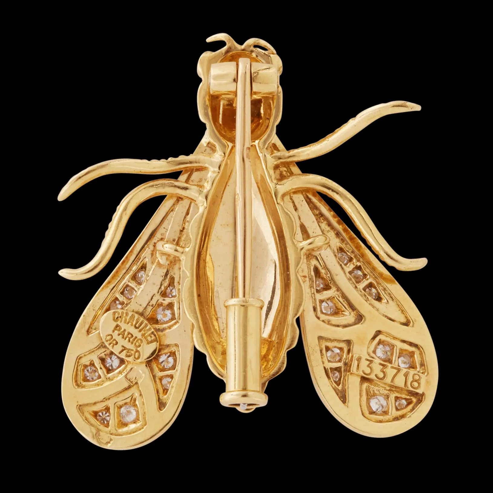 Chaumet Gold & Diamond Bee Pin, French