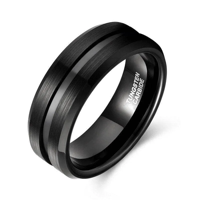 Classic Black Tungsten Men's Wedding Band