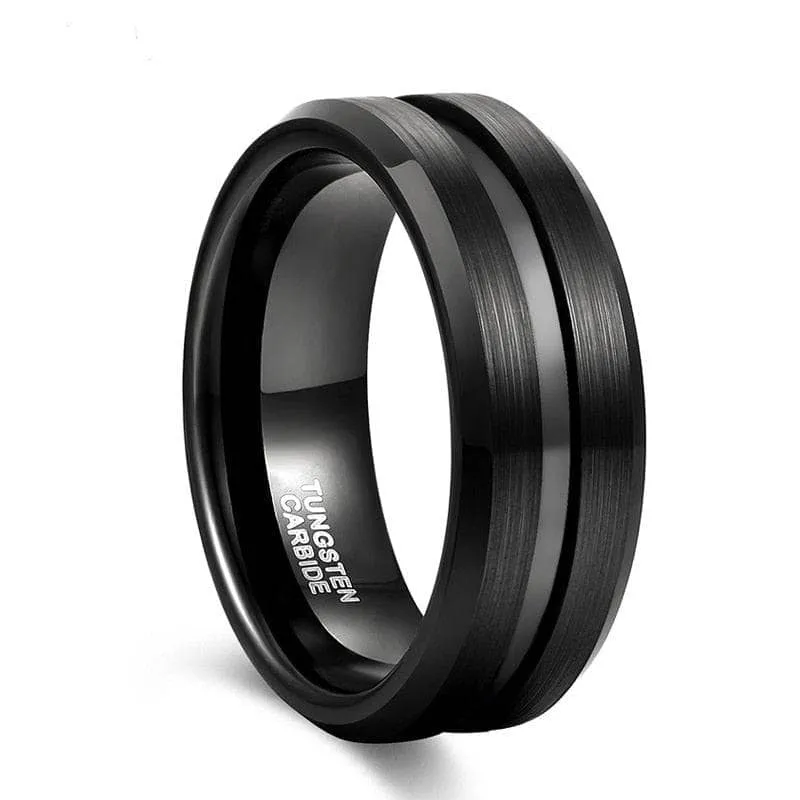 Classic Black Tungsten Men's Wedding Band