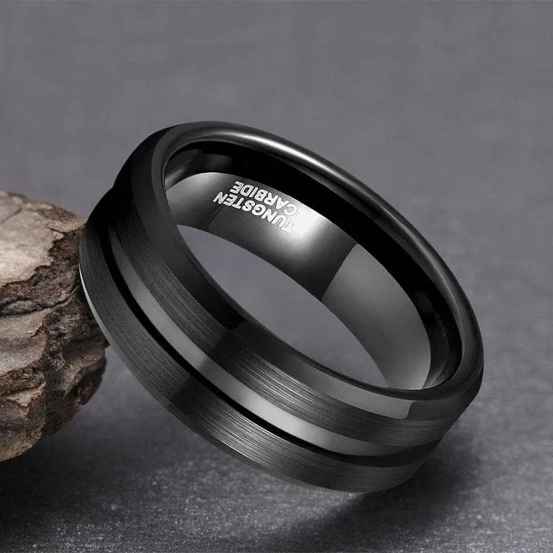 Classic Black Tungsten Men's Wedding Band