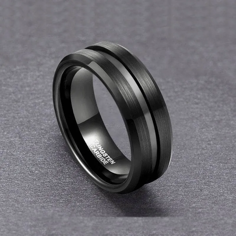 Classic Black Tungsten Men's Wedding Band