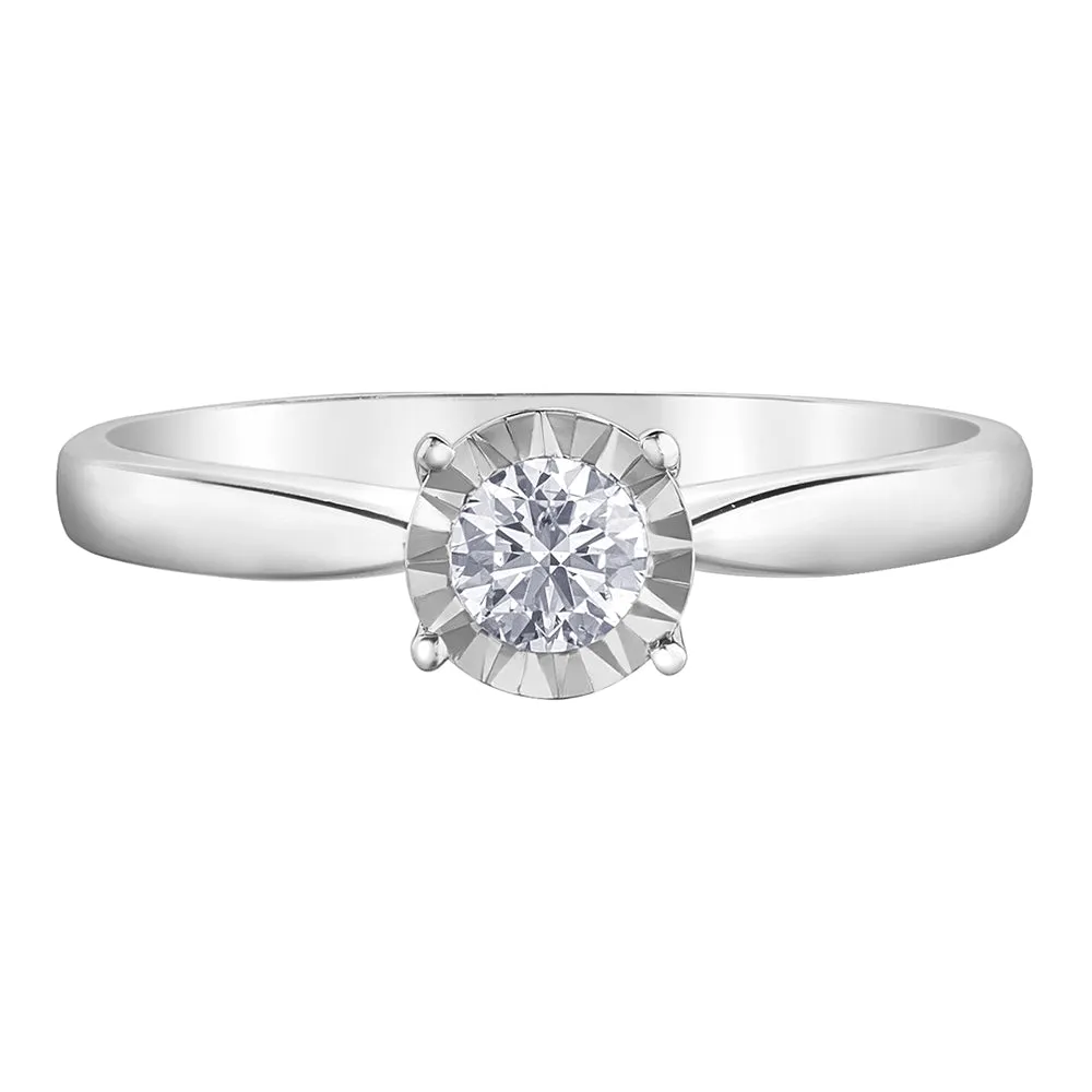 Classic Illusion-Set Round Diamond Solitaire Ring